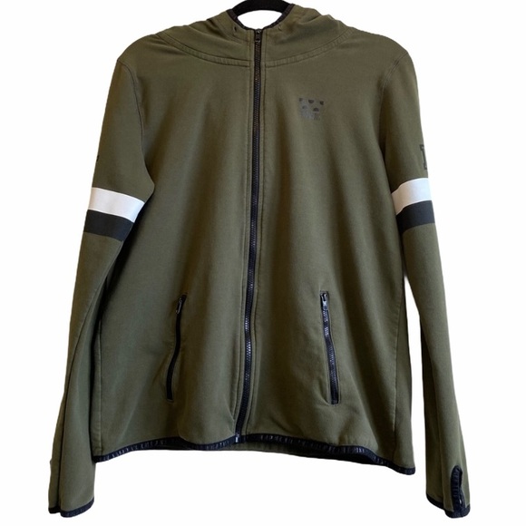 PINK Victoria's Secret Tops - Victoria Secret PINK Army Green Zip Up